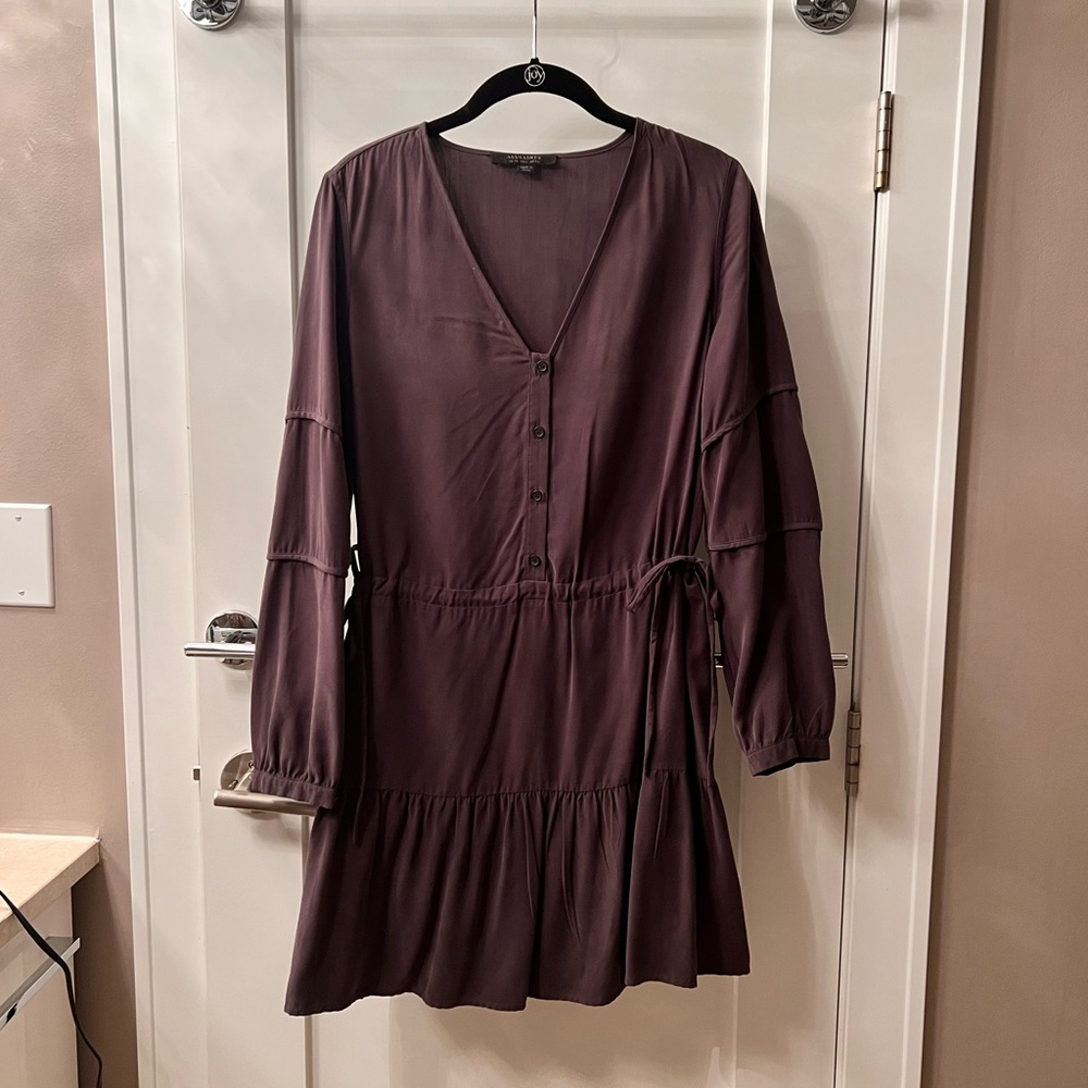 All Saints Nora long sleeved mini dress